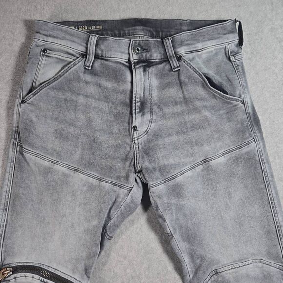 G-Star Raw Jeans Mens 31x 30 5620 3D Zip Knee Skinny Light Wash - Picture 2 of 11